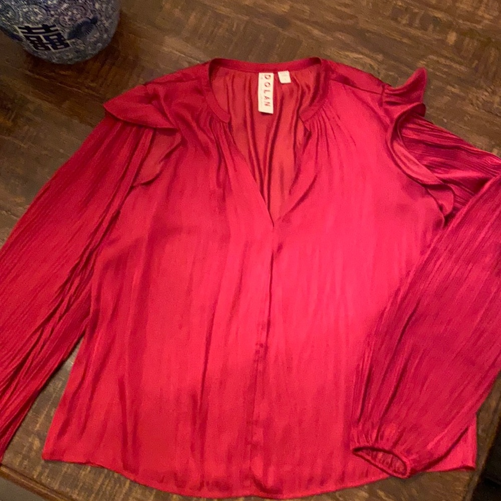 Dolan pleated sleeve blouse